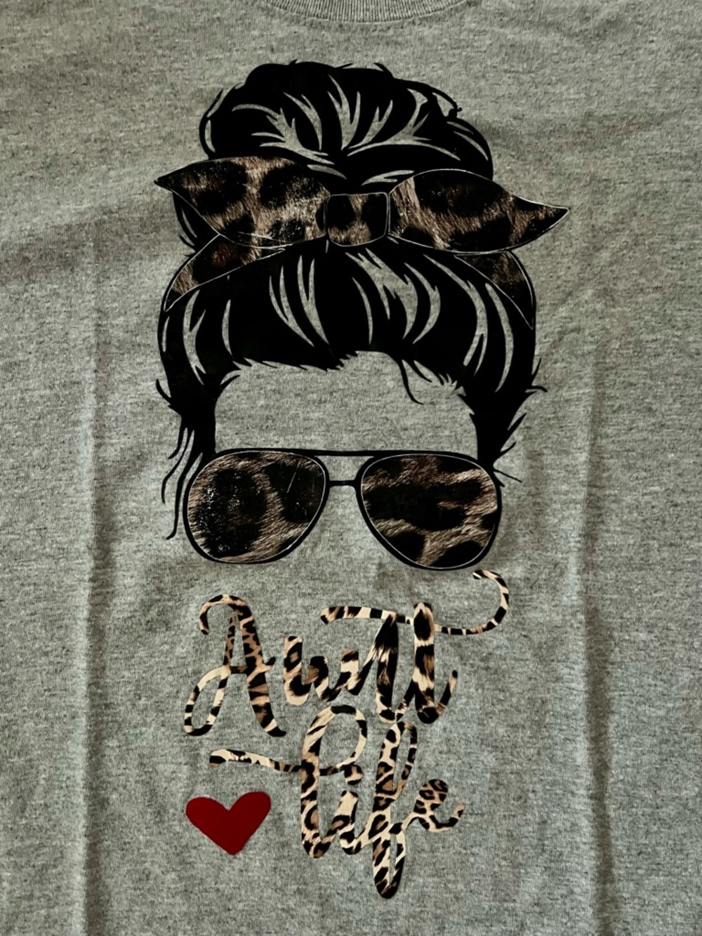 Aunt Life Leopard Print Accents Graphic Tee